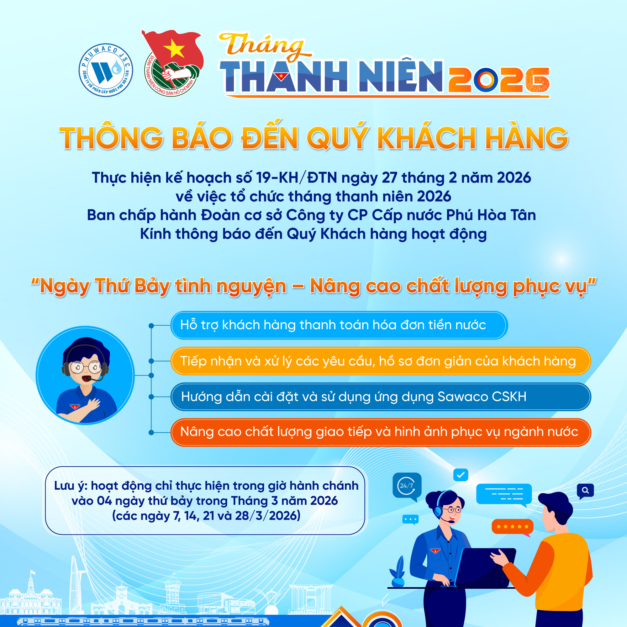 HOẠT ĐỘNG THÁNG THANH NIÊN  NGÀY THỨ BẢY TÌNH NGUYỆN   NÂNG CAO CHẤT LƯỢNG PHỤC VỤ